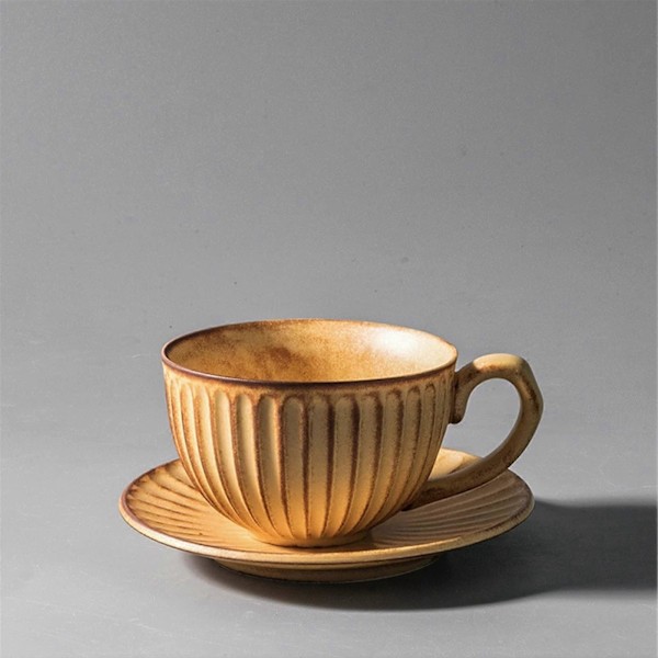 Kaffe Te Kopp och Fat Set Benporslin Keramik Europeisk Stil Latte Koppar Tekoppar Utsökt Frukostkopp Kan Användas Som Blandade Drinkar Vatten Cocktail