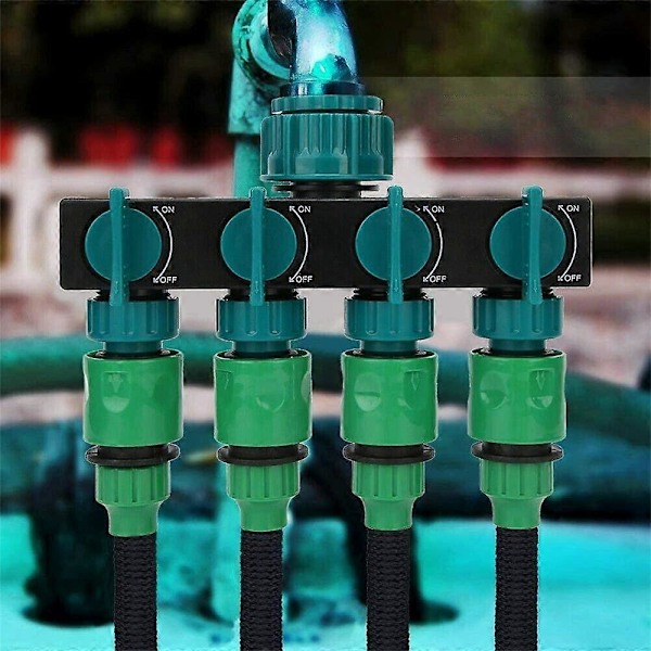 Vandhane Splitter med Hurtigkoblinger, 1\" 3/4\" 1/2\" Havevandslange Adapter med Individuel Afspærringsventil
