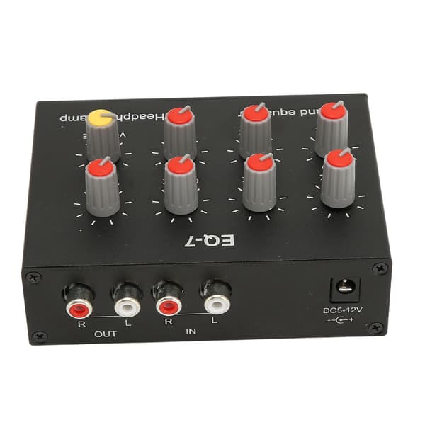 7-bånds lydequalizer RCA-udgangsindgang 12dB høj basjustering dobbeltkanals digital equalizer