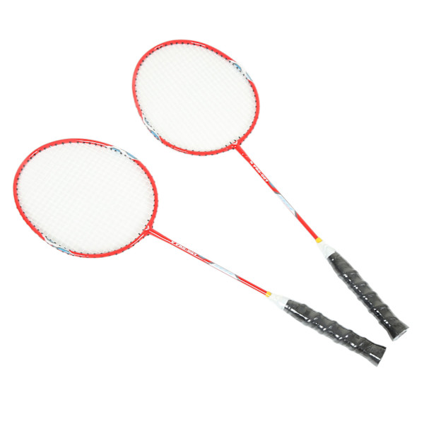 2 st badmintons racket i ferroalloy integrerad primär badminton racket med nylonhandtag röd