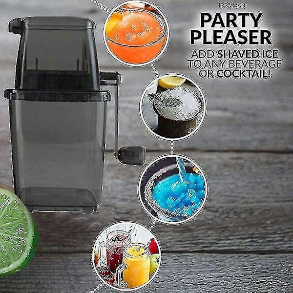 Manuaalinen jäänmurskain pyörivä jäänmurskain cocktaileille slush-juomille murskatun jään valmistaja smoothieille jäänmurskainkone kotiin 1,25 l krominen jäänmurskain jääkuutioille juomille C