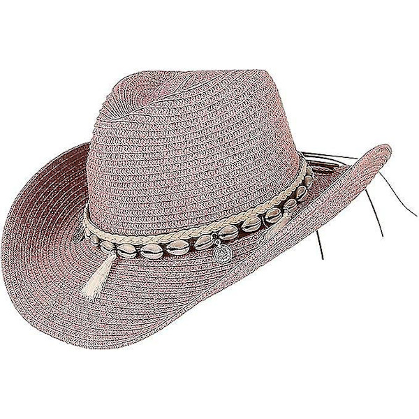 Snygg Cowboyhatt i Halm för Kvinnor - Perfekt för Sommarstranden och Western Looks
