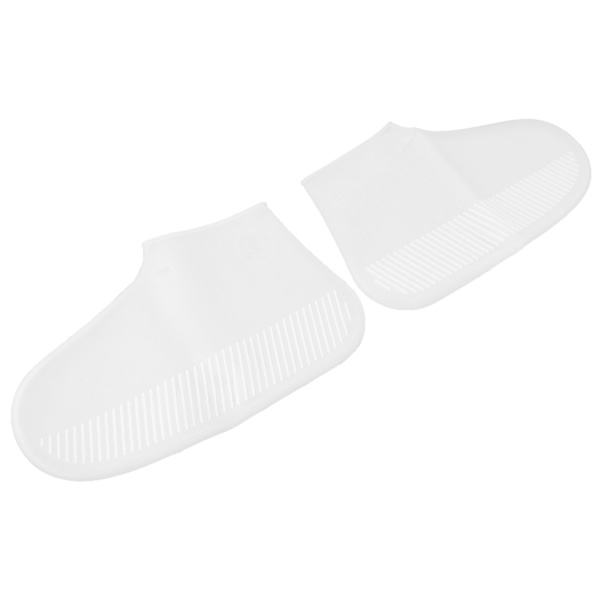 Regnskoöverdrag i silikon Vattentäta snöskoskydd Halkfria, hopfällbara skor Stövlar Overshoes WhiteL