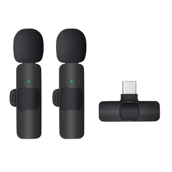 Trådlös Lavalier-mikrofon Plug Play Trådlös Bluetooth mikrofon med intelligent brusreducering för telefonvideoinspelning Live Vlogg