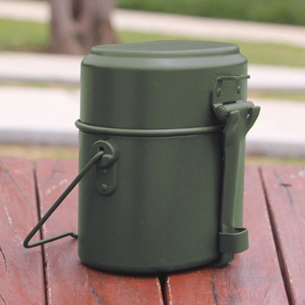 3 Delars Lunchlåda Set Aluminium Gryta och Panna Mess Kit för Camping Picknick Matlagning