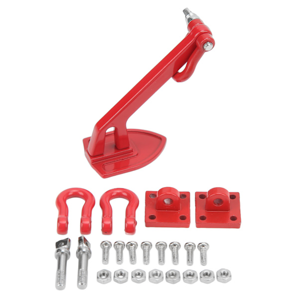 RC Metallvinschanke Korrosionsbeständiges Aluminiumlegierungsmaterial RC Auto Anhänger Abschleppschnalle Haken für 1/10 RC Kletterauto Rot