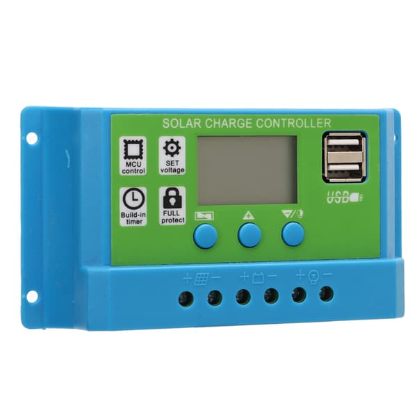 Solar ladekontroller digital skjerm parametere justerbar solcellepanel laderkontroller 12V 24V adaptiv 30A