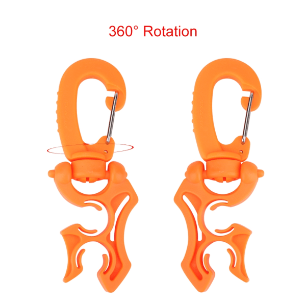 1 stk udendørs dykning dobbelt BCD lavtryks slangeclipsholder med snapkrogspænde (orange)