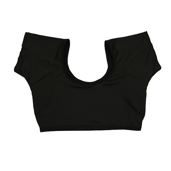 Svettevest under armene Kortermet Sweat Absorption Pullover Design Vaskbar Armhule Svettevest for kvinner Jenter Svart L