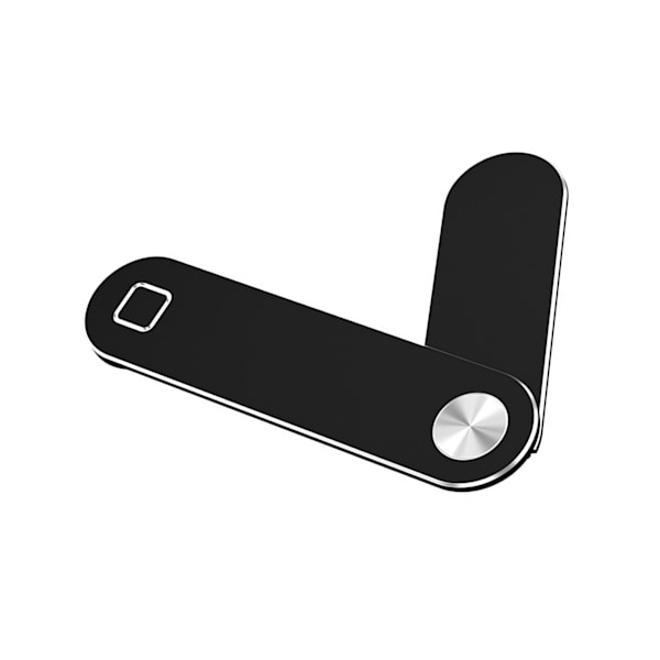 Bærbar telefonholder i aluminiumlegering, magnetisk, justerbar, sidemontert, klassisk svart