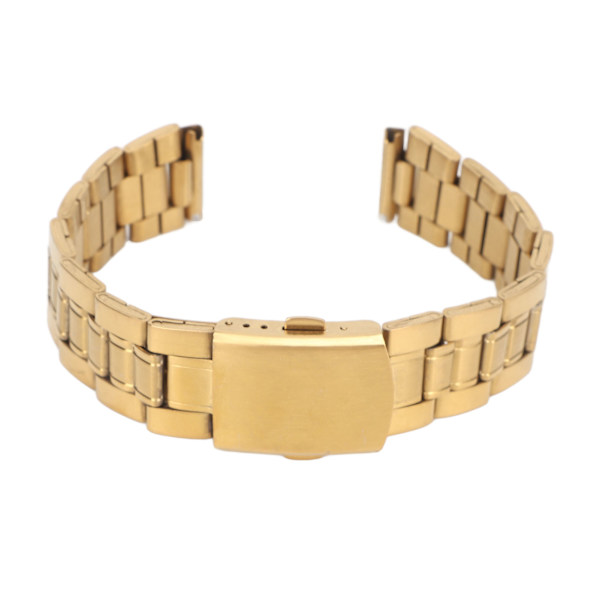 Watch i rostfritt stål Quick Release Dubbellås Spänne Byte av metall watch för män Dam Guld 22mm/0,9in 22mm