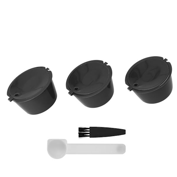 Påfyllningsbar kapselkaffefiltersats återanvändbar kaféverktyg passar för Dolce Gusto kaffemaskinSvart 51‑100ML