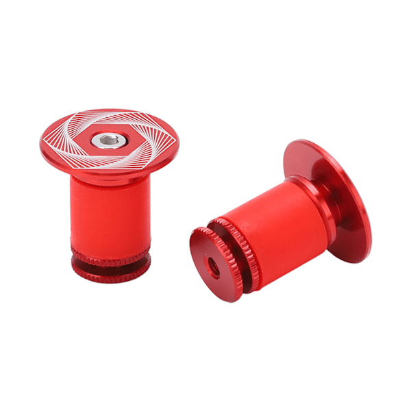 RISK Cykelhandtag Styrändeslut Aluminiumlås MTB Mountain Handtag Grip Ändplugg Röd