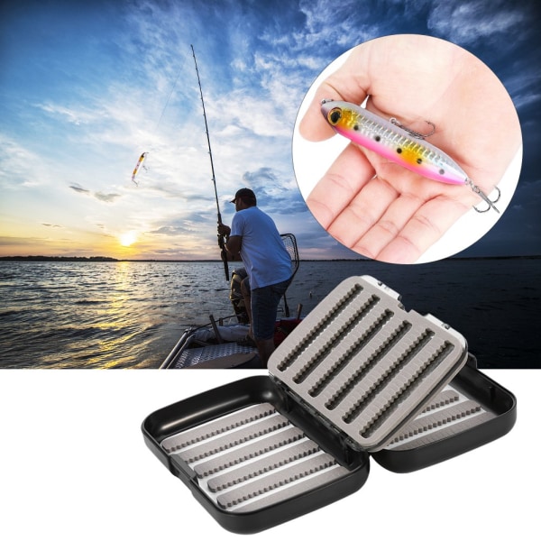 Hållbar förtjockad vattentät flugfiskebete Lure Krok Tackle Box Case(A)