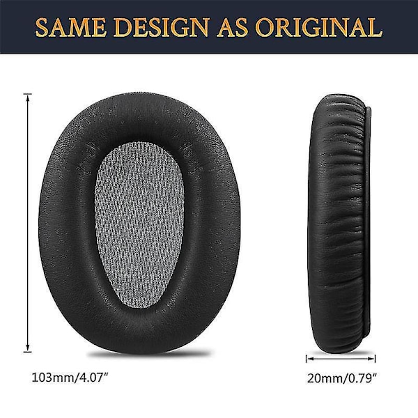 1 par Skum Ørepuder Pude Læder Ørepude kompatibel med Wh-ch700n (whch700n) & Mdr-zx780 (zx780dc)/mdr-zx770-B8
