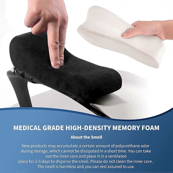 Tuolin käsinojatyynyt, Memory Foam toimisto- ja pelituoliin (2 kpl musta)