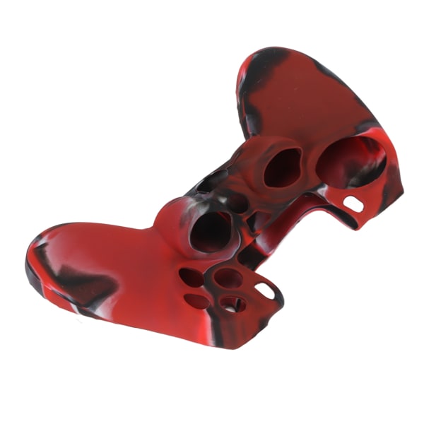 Silikonetui Skridsikret beskyttelsesgreb med 1 par tommelfingergreb til PS4-controller (Camouflagerød til PS4-silicone-sleeve-tommelgreb)