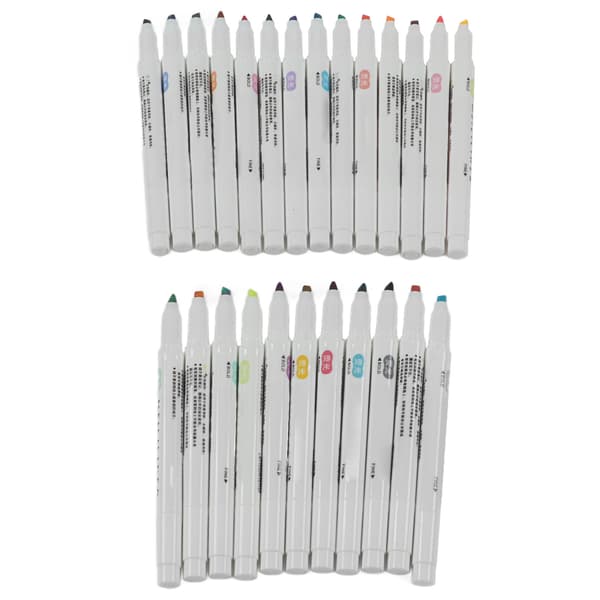 Dobbeltendet highlighter 25 farver hurtigtørrende ergonomisk vandbaseret farvehighlighter til skolekontor kunstafdeling
