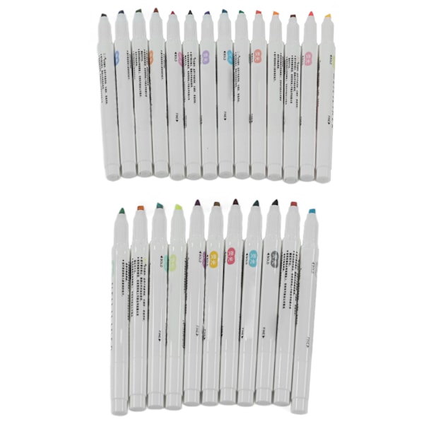 Dobbeltsidet highlighter 25 farver hurtigtørrende ergonomisk vandbaseret farve highlighter til skolekontor kunstafdeling