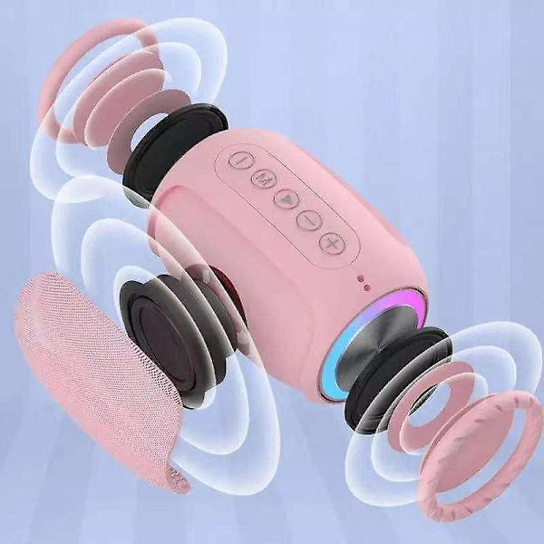 Portabel Bluetooth-högtalare med kraftfull bas, vattentät för utomhusaktiviteter, rosa, 1 styck