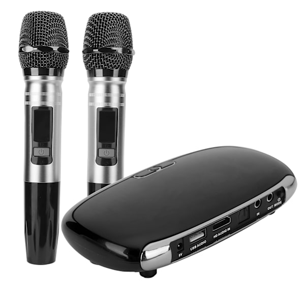 100-240V K8 USB Karaoke-maskin Trådlös Bluetooth Ljudkort Mikrofon Hemma TV Mobiltelefon Svart AU-kontakt