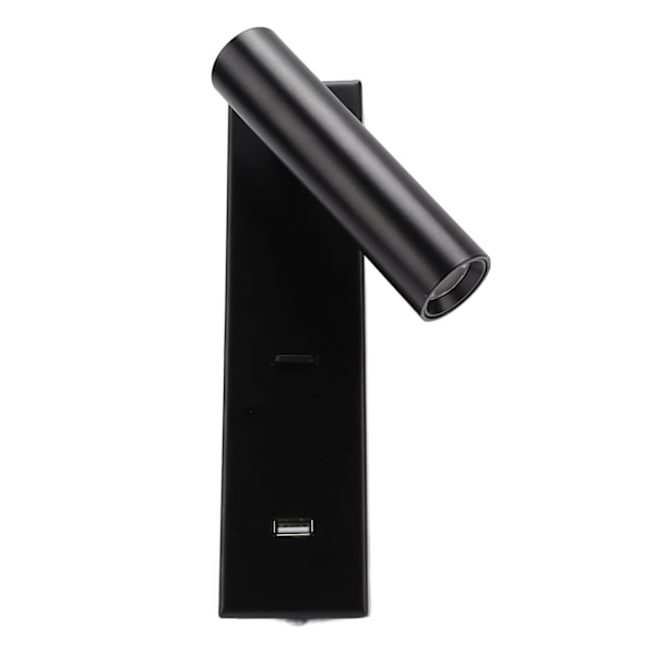 LED væglampe til læsning - enkel og stilfuld vægmonteret lampe med kontakt og USB-port til indendørs soveværelse 100-240V