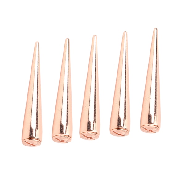 5 st Punk Cone Spikes Dubbar Rose Gold Metall Långa Spike Skruvnitar för Läderhantverk Klädväskor Hundhalsband 10x55mm