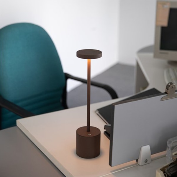 3 farger I-formet bordlampe Trinnløs dimming LED øyebeskyttelse nattbord bar skrivebordslampe for stemning Svart