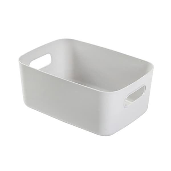 Desktop Opbevaringskurv PP Kosmetik Opbevaringsboks Skriveborde Diverse Organizer med Håndtag til Husholdningsbrug Medium Grå