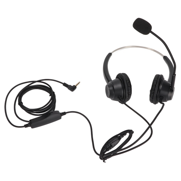 H360D‑3.5‑MV Binauralt kundeserviceheadset Sort Justerbart Telefonheadset til 3,5 mm hovedtelefonstik