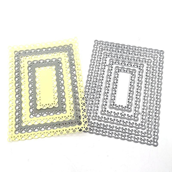 Rektangulära Spetsmetallstansar för DIY-hantverk och Scrapbook-albumdekoration