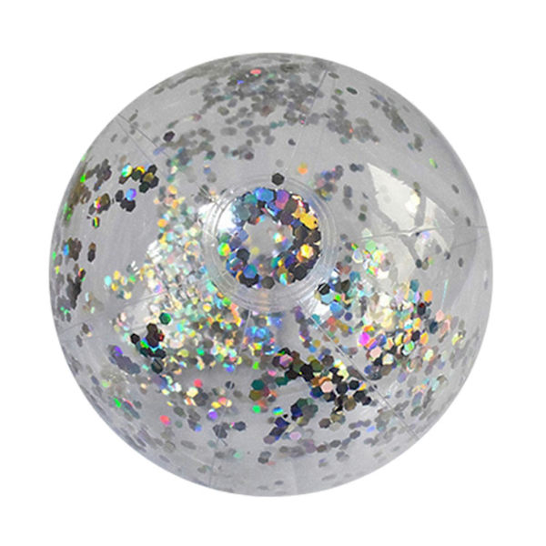 Stor 24/16 Oppblåsbar Glitter Badeball Strandball - Perfekt for Sommer Strand Basseng Party Flerfarget 40cm