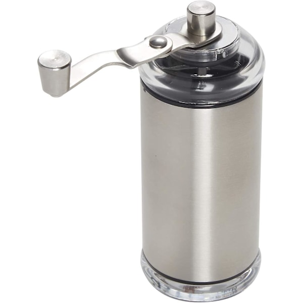 Bærbar manuell justerbar espressokvern for kaffebønner - Kompakt og praktisk, 16,5 cm, sølv