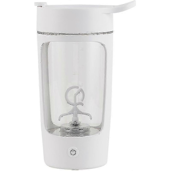 USB-genopladelig elektrisk shakerflaske til proteinblandinger, kaffe og milkshakes, sort