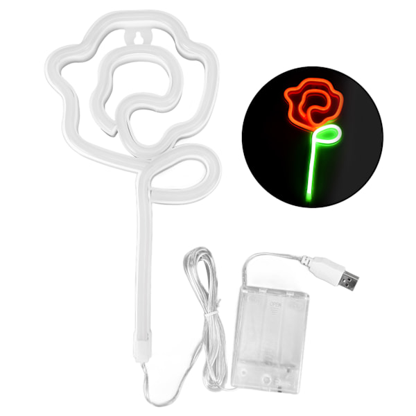 Neon Lys Rose Blomst Stil Valentinsdag Forslag Bryllup Tilståelse Scene Hjem Dekoration LysRødt Lys Grønt Lys