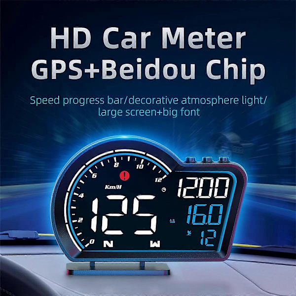 G16 Bil GPS -Up Display HUD Hastighetsmätare Körsträcka Digital Klocka