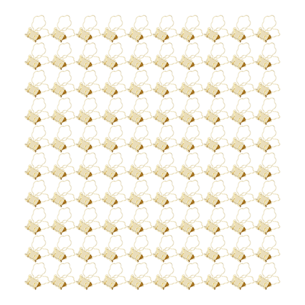 100 kpl söpöjä kansioklipsuja Auringonkukan muotoisella kahvalla Tukeva metalli Monitoiminen Pienet kansiopuristimet Työhön Opiskeluun Toimistoon Kulta