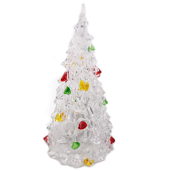 Bordslampa LED Julgran 7 Färgförändrande Ljusa Akryl Julgranar med Ornament Jul Dekoration