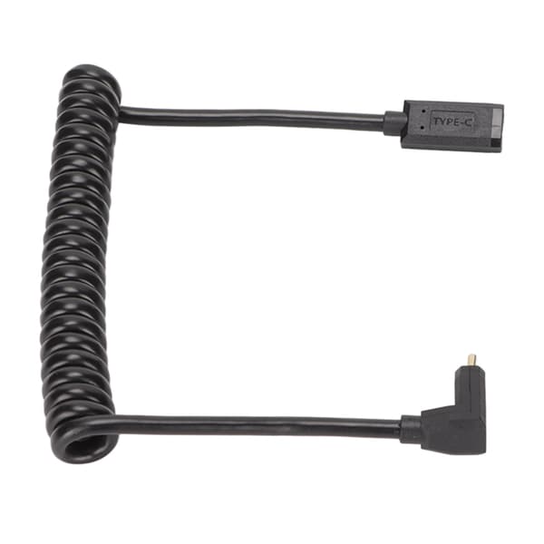 USB C-kabel USB C hunn til USB C hann 4K 60hz 3A hurtiglading 10Gbps 1,2m spiraldesign USB C strømkabel hunnhode til hann rett bøy