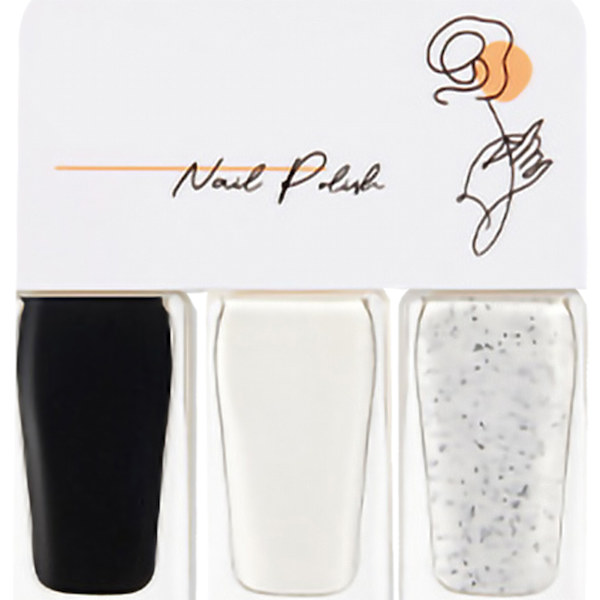 3-pack Vattenbaserat nagellackset för kvinnor, lätt att skala av, snabbtorkande nagellack för dejting, halloweenfest T15