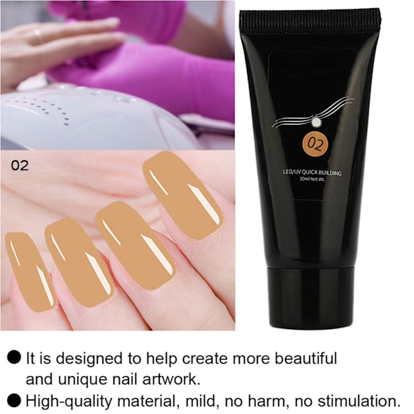 30 ml nopea kynsienpidennyst geeli paperiton manikyyri UV-geeli lisävaruste 02