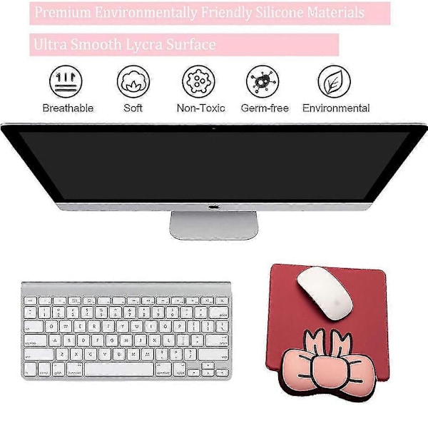 Musmatta med handledsstöd, smärtlindrande ergonomisk musmatta, halkfri bas för hemmakontor gaming Zekai Claret
