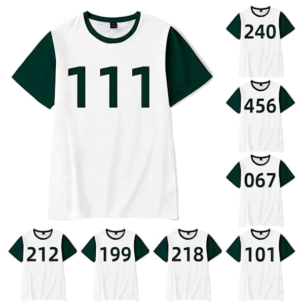 Squid Game Set med kortärmad T-shirt - storlek 212 S