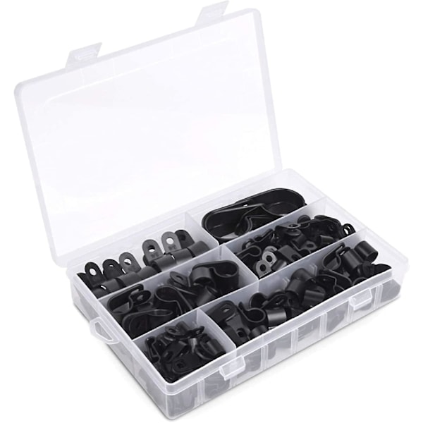 200 st Nylon P-clips Plast Tråd Kabelklämma Bil o Fästelement Plasttråd