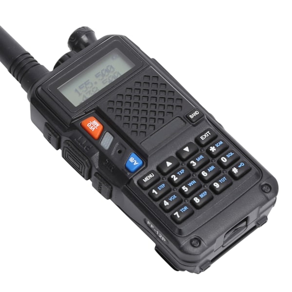 Bärbar Walkie Talkies Kit Handhållen LCD-display Walky Talky med Baksida Klipp 100‑240V Svart EU-kontakt 100‑240V