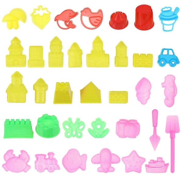 35 stk. Børne Manuel DIY Plasticine Tegneserie Lerform Legetøj (Tilfældig Farve)