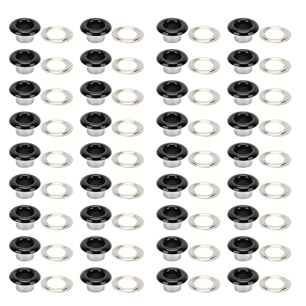 500 set Öljetspänne Metallic Grommet Skor Läderväskor DIY Craft Knapp Nitverktyg 4,5 mm Svart