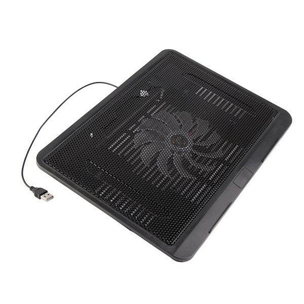 Bärbar datorkylare kylplatta Bas Stor fläkt USB stativ för 14" eller under Notebook Black