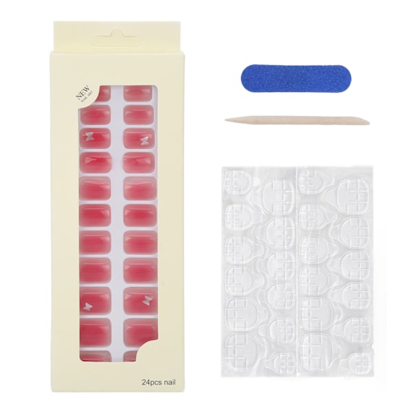 Bärbara falska naglar i gelélim, full wraps, säkra konstgjorda naglar med nagelverktygssats för kvinnor och flickor B01