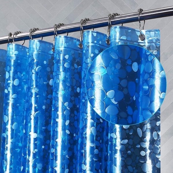 Badeværelses bruseforhæng, meldugbestandig, vandtæt og antibakteriel, 72x72 tommer blåt badeforhæng